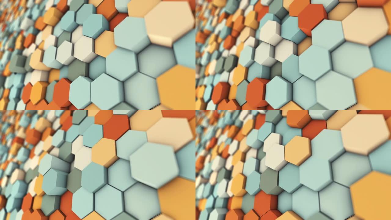 波普艺术网格概念的六边形图案。