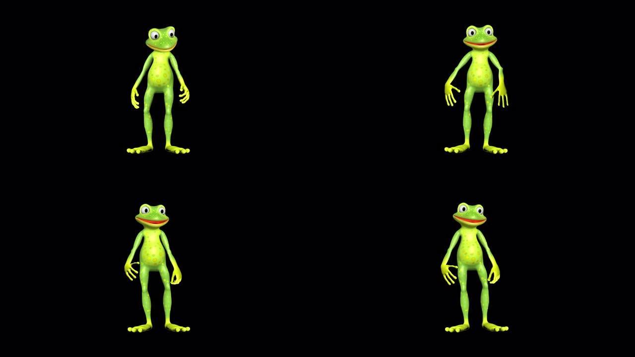 阿尔法频道上的青蛙舞蹈循环