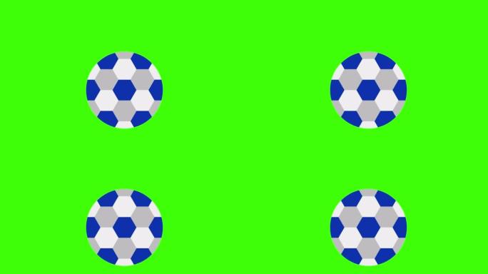 浅绿色背景的蓝色和白色足球插图