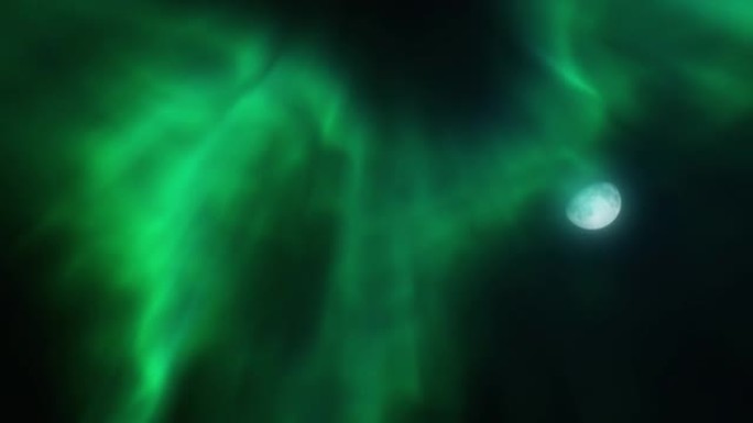 4k北极光背景舞台舞蹈舞美梦幻奇幻绿色光