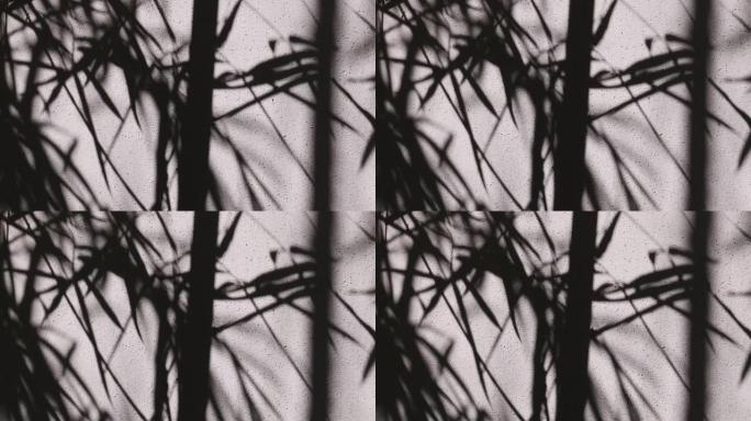 4k视频慢动作在风中移动竹影。日本和禅宗自然风格背景。