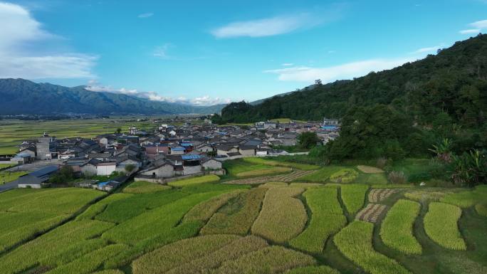 宁静祥和的阿昌族村寨田野