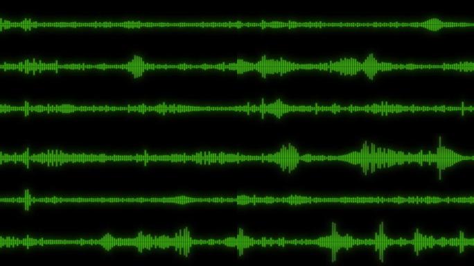 音频波形。抽象音乐波振荡。未来声波可视化。