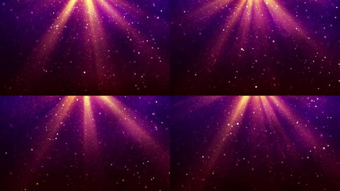 紫色背景上有飞尘颗粒的魔灯-4k视频