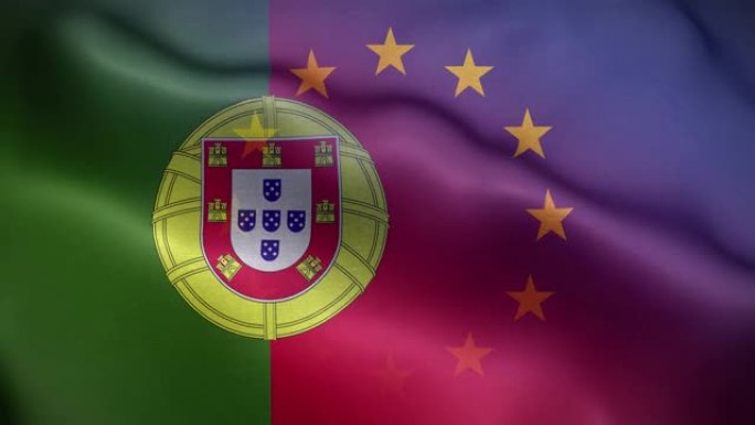 EU葡萄牙国旗环背景4K