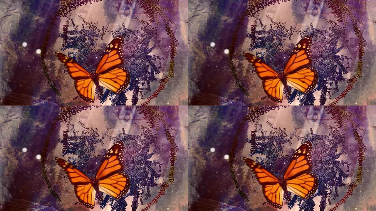 抽象背景上的蝴蝶