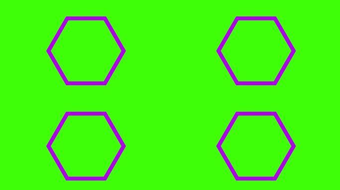绿色屏幕上的形状和元素图标的动画