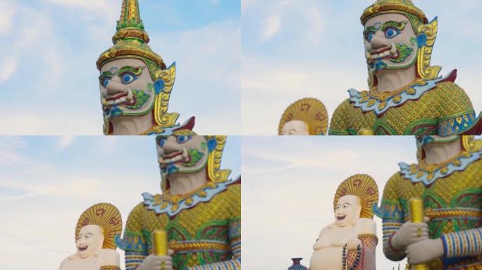 泰国苏梅岛佛寺Wat Plai Leam的Budai雕像