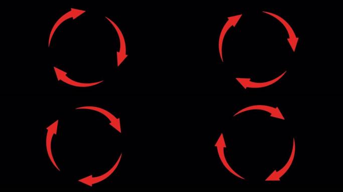 旋转红色圆形箭头。