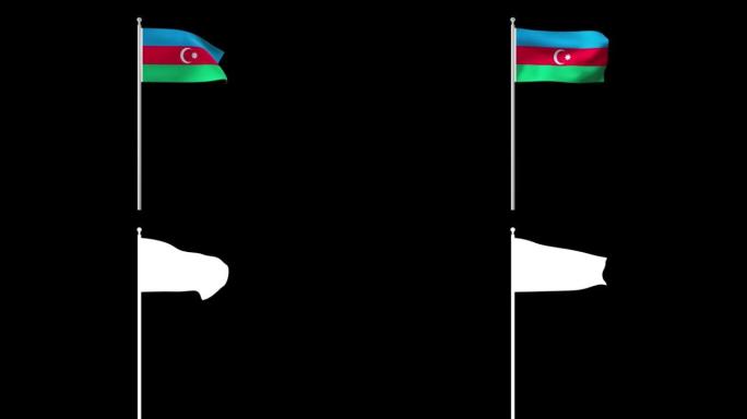 在风中摇曳。阿塞拜疆国家的象征。这是一个4k动画和哑光完成技术。背景。