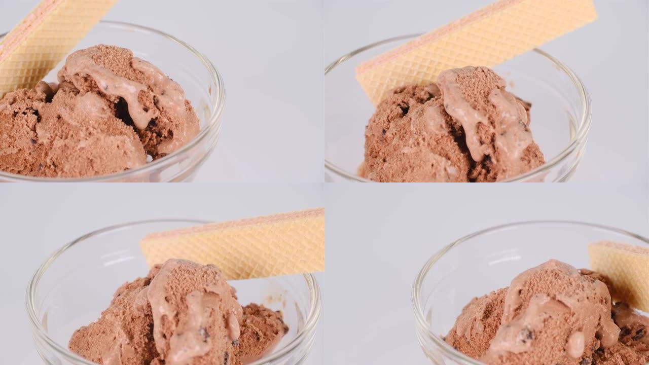 巧克力饼干冰淇淋和威化饼