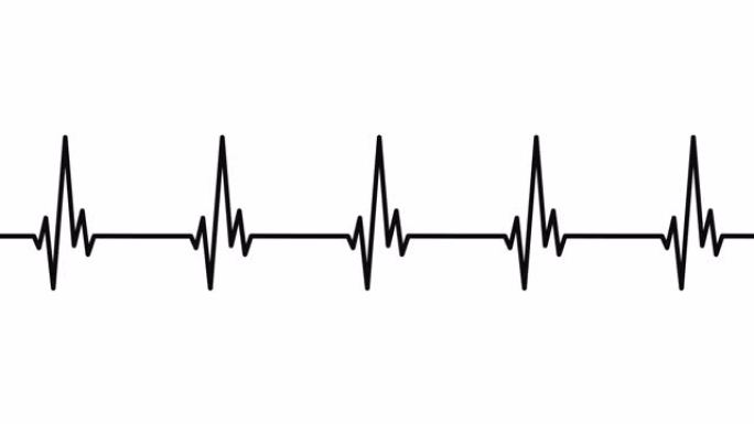 心跳线动画。心率、心率或心电图概念。心电图。阿尔法·香奈儿。4K