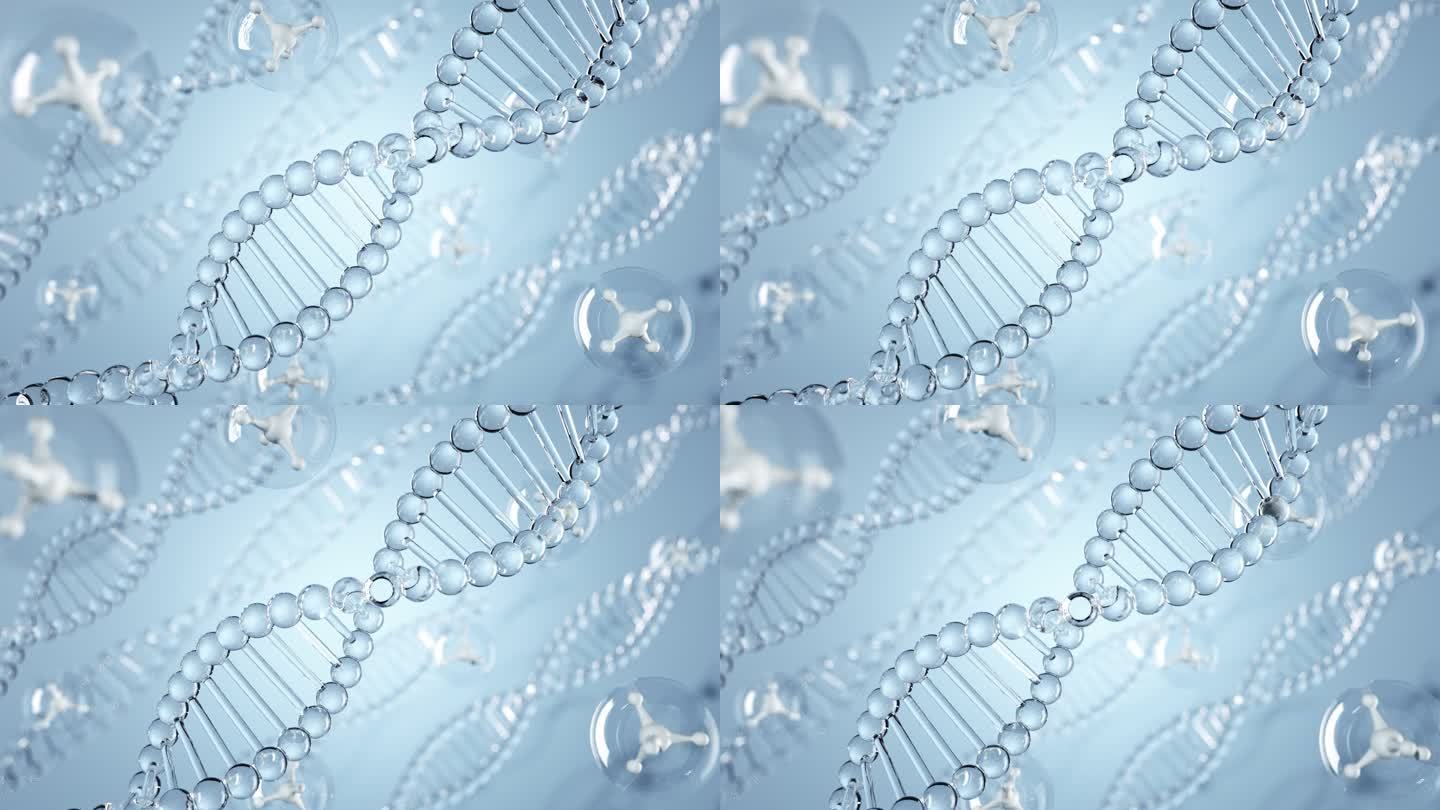 蓝色DAN分子螺旋基因广告素材动画