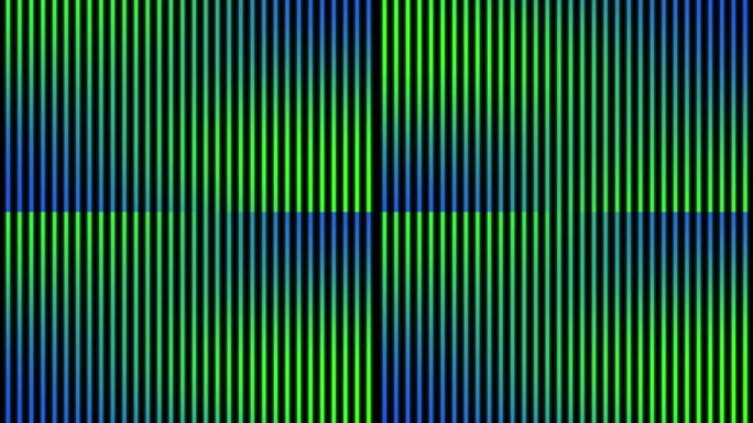 闪烁霓虹蓝绿线条动画。摘要荧光背景。无缝环路4K。