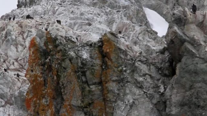 南极cor在岩石上的航行射击