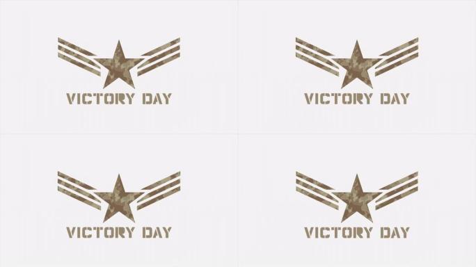 印有军星和条纹的胜利日图案