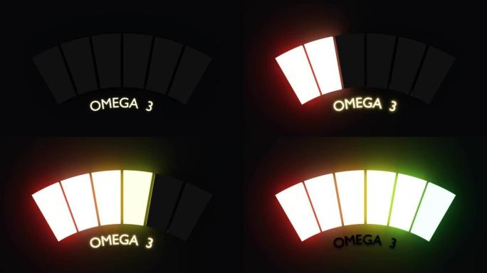 运动营养概念。3D抽象欧米茄3测量秤