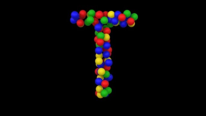玩具球动画主题字体字母T