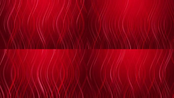 4k抽象闪亮红色背景，蜿蜒曲线。