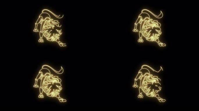 黄道十二宫标志狮子座在阿尔法通道上
