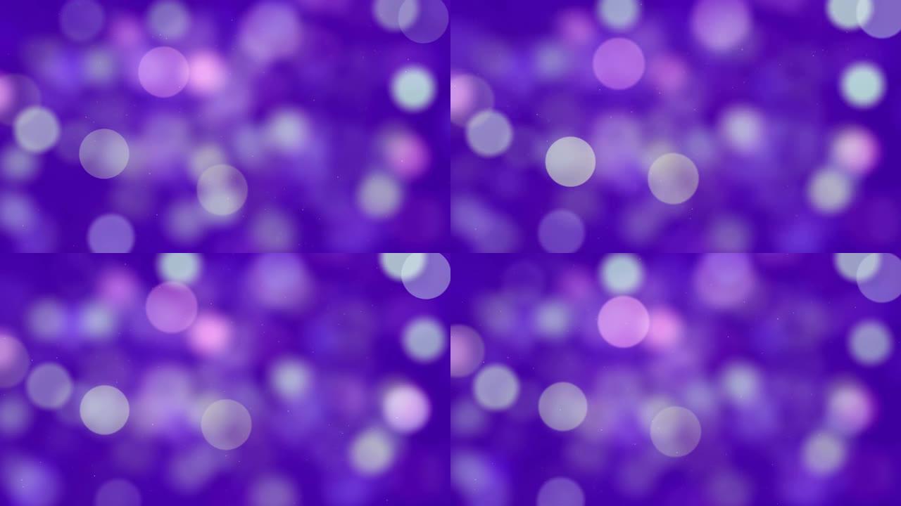 紫色抽象bokeh镜头defus效果奢华背景。几何图形运动动画，简单优雅的通用最小3d技术BG