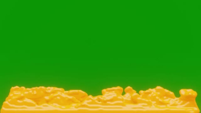 3d熔岩墙，绿色背景。色度键