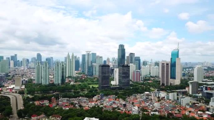 雅加达首都的航拍画面