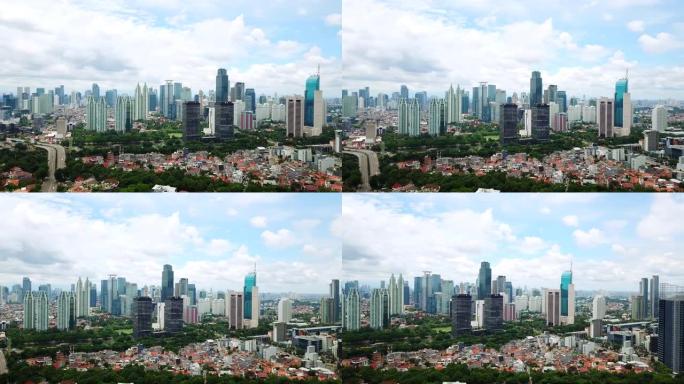 雅加达首都的航拍画面