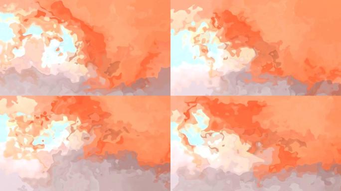 视频动画斑点背景镇静珊瑚粉色橙色