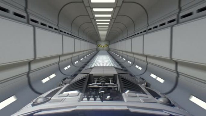 太空船飞出科幻隧道跳进超空间，3d动画