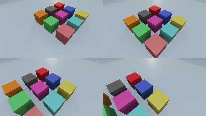 多框多立方体3DCG动画运动图形