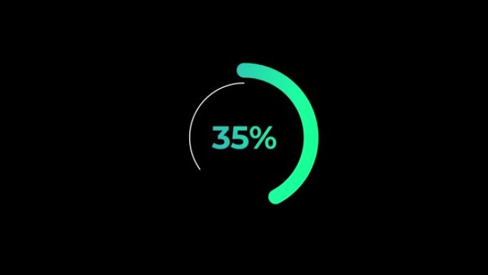 循环百分比加载转移下载动画0-80% 在绿色科学效果。