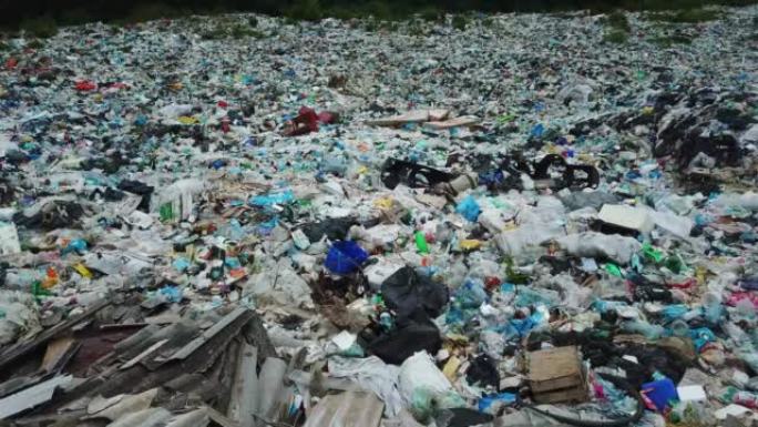 鸟瞰图。大量塑料垃圾。低生态。环境灾难