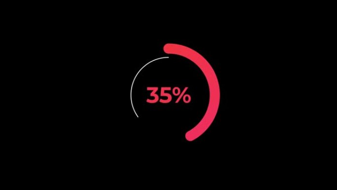 圈百分比加载转移下载动画0-80% 在红色科学效果。