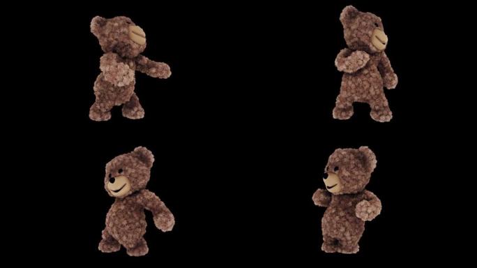 泰迪熊快乐舞蹈循环阿尔法频道