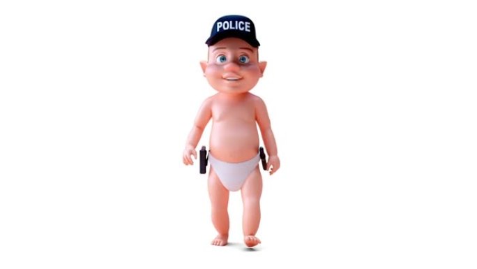 有趣的3D卡通小警察