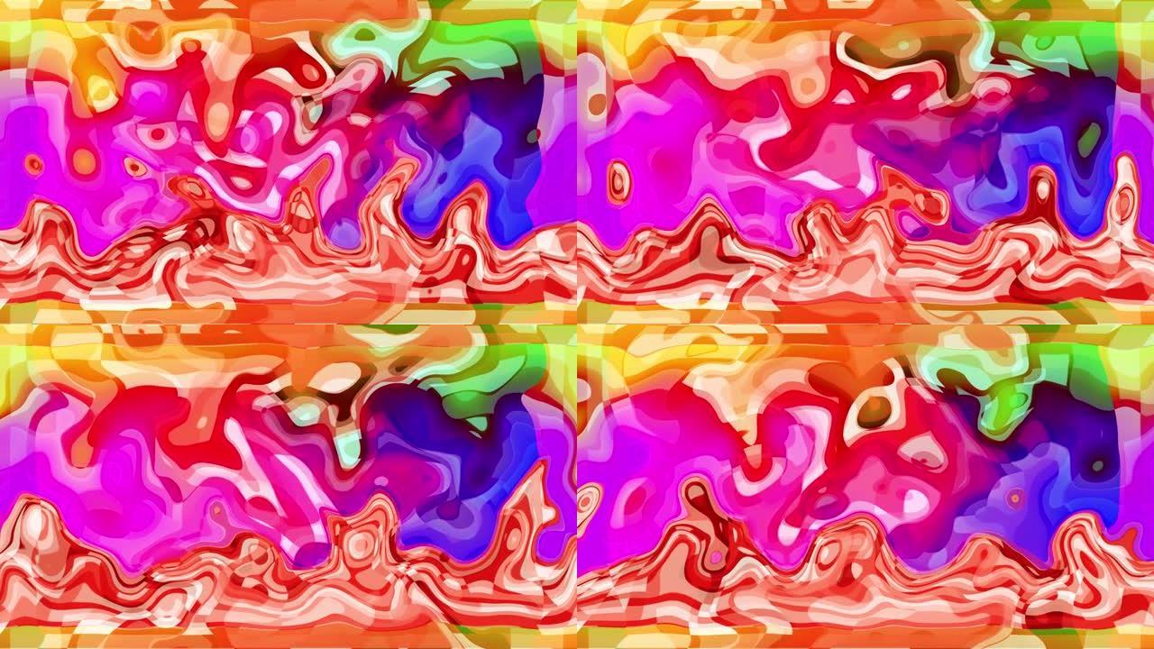 彩色抽象液体渐变大理石背景。4k趋势动画