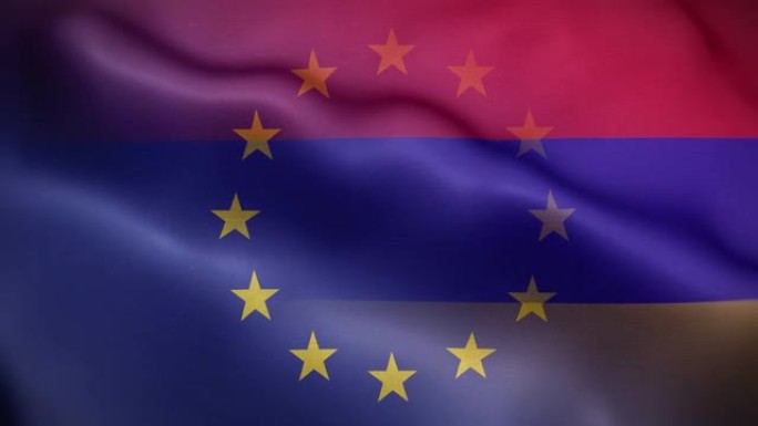 EU亚美尼亚国旗环背景4K