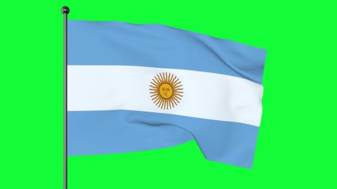 阿根廷国旗是一个三带，由三个同样宽的水平带浅蓝和白色组成。
