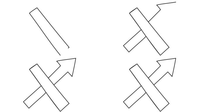 用一条线划掉的箭头的自画。