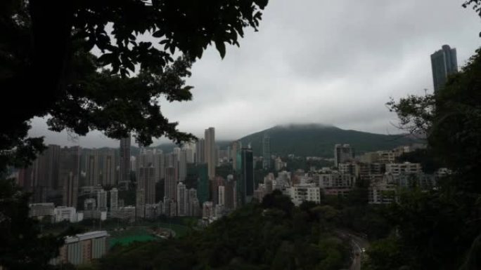 跑马地马场住宅区云景烟熏天空