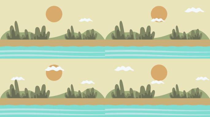 白天的海景海滩有植物