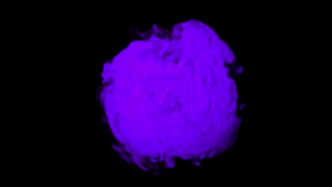 黑色背景上的紫色烟球。-3d渲染。