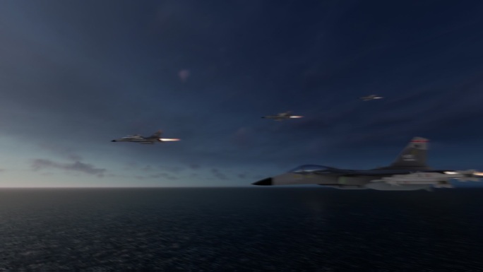 F16飞机夜晚战斗