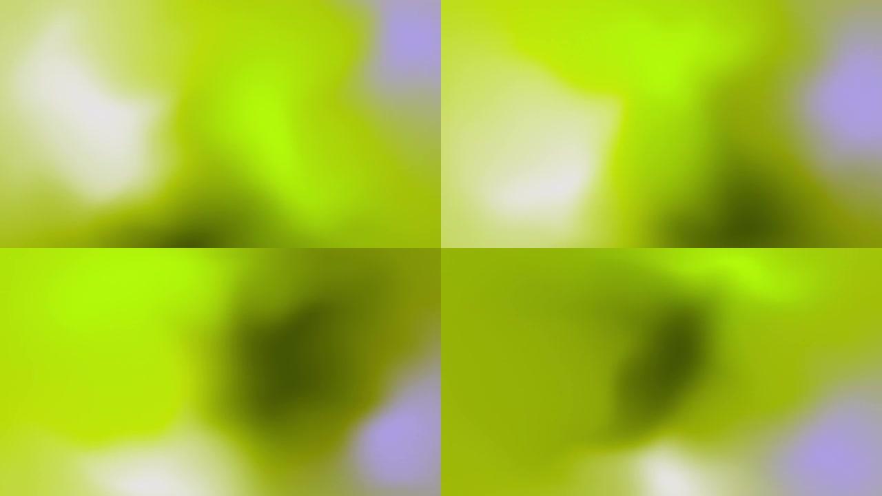 模糊渐变渐变抽象背景平滑快速液体过渡明亮的酸性绿色紫色。4k移动动画概念和复制空间