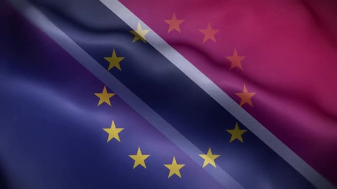 欧盟特立尼达和多巴哥国旗循环背景4K