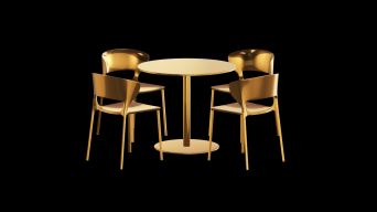 桌椅组合黄金版效果展示通道素材视频素材