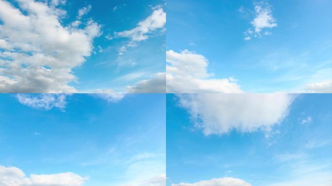 白云在浅蓝色的天空上流逝