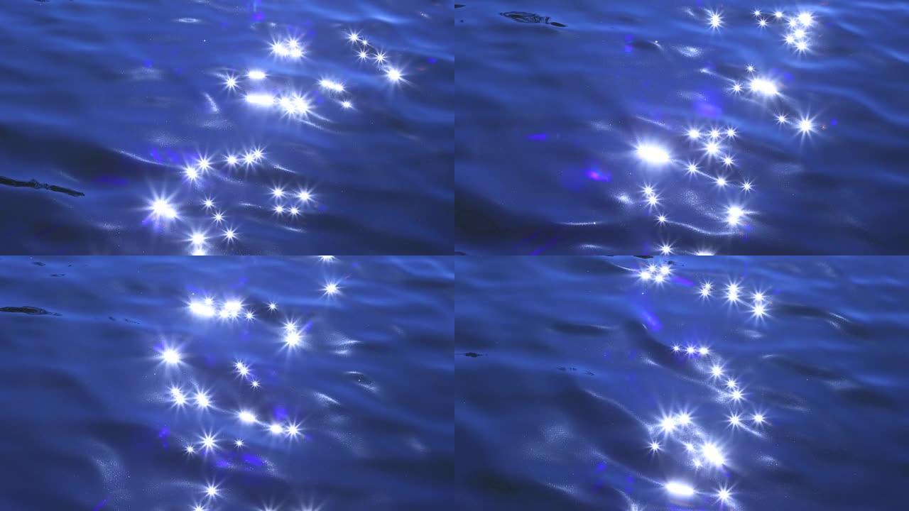 蓝色视频中的池塘表面