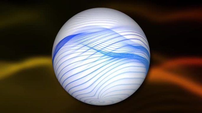 在渐变背景上旋转抽象球体。旋转球体动画。